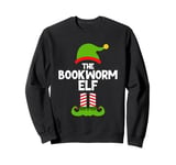 Funny The Bookworm Elf Christmas Family Pajama Book Reader Sweatshirt