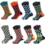 IC Roligt set för män Klänning Strumpor-Färgglada Roliga Nyhet Bomull Funky Crew Socks Pack,Konstsockor