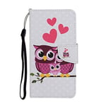 Samsung Galaxy M11 Case Phone Cover Flip Shockproof PU Leather with Stand Magnetic Money Pouch TPU Bumper Gel Protective Case for Samsung Galaxy M11 Wallet Case Owl