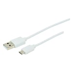 Cable charge micro usb 2m blanc ITC 302408