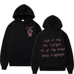 Rapper Lil Peep Tour Concert Hoodie Mäns Hip Hop Fashion Pullover Sweatshirt Unisex Casual Långärmad Huvtröja Gotisk Streetwear Svart XL