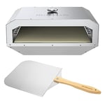 Mimiuo Kit Four à Pizza grillé au gaz pour cuisinière à gaz intérieure et extérieur brûleur gaz, Kit Pizza pour Barbecue en Acier Inoxydable avec Pelle à Pizza, Pierre à Pizza et thermomètre