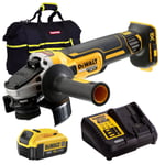 Dewalt DCG405N 18V Brushless 125mm Angle Grinder 1 x 4.0Ah Battery Charger & Bag