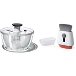 OXO Good Grips Glass Salad Spinner & 12246100 Good Grips Sweep & Swipe Laptop Cleaner, White, One Size