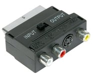 Switchable Scart Block Adapter with 3 Phono (2 audio 1 Video) and S-Video