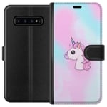 Samsung Galaxy S10 Sort Lommebokdeksel Kattansikte