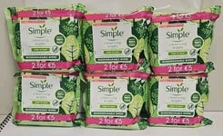 Simple Biodegradable Cleansing Face Wipes - Pack of 20 x 6 pack