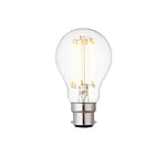 B22 LED Dimmable Bayonet Cap (GLS) Filament Bulbs, Warm White 2700K, 60W Incandescent Lamp Equivalent, 8W 1100 Lumens, Long-Life 15,000 Hours - Pack of 1