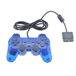 Bleu Manche De Jeu Avec Connexion Filaire Pour Ps2, Double Vibration, Controlleur Numérique Pour Playstation 2, Antidérapante, Noire