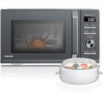 Micro-ondes combiné pose libre Toshiba MW3-AC26SFI(MG)-900W Grill 1000 w - Friteuse - Air Fry Combo 7-en-1 - 26L - Gris morandi