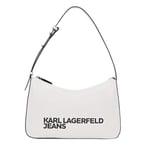 JEAN KARL LAGERFELD POUR FEMME, SAC À BANDOULIÈRE AVEC LOGO ESSENTIEL, BLANC, TAILLE UNIQUE