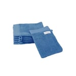 TOM TAILOR Gant de Toilette, Lot de 6, 16 x 21 cm, 100% coton / éponge, avec attache et étiquette avec logo, COLOR BATH TOWEL Bleu (Cool Blue)