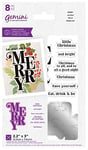 Crafter's Companion Gemini-Clear Acrylic Stamp & Metal Cutting Die Set-Merry, Silver, One Size