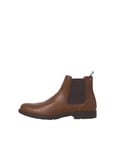 JACK & JONES Homme Jfwfenchurch Bottines Chelsea en polyuréthane Chelseaboots, Cognac, 45 EU