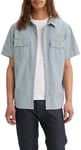 Levi's Men's Ss Relaxed Fit Western Shirt, Vander Denim Railroad Stripe, XS