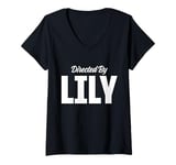 Womens My Name Is Lily Funny Name Tag V-Neck T-Shirt