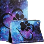 Housse Tablette Pour Ipad 10.2 / Ipad 7th Gen/Ipad 8th Gen/Ipad 9th Gen Pu+Tpu Matérielle Coque Ipad 9eme Generation Fonction Support Étui Patte De Chat Coeur