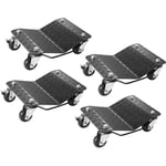 Mophorn - vevor Chariot de Manutention de Voiture 4PCs Charge 3 t au Total Chariot Deplace Voiture Plate-forme 38,5x30 cm Roue Verrouillable Aide a