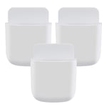 KUPINK 3pcs Remote Control Holder Wall Mounted Self-Adhesive Remote Control Storage Box for Storage Cell Phone Power Toothbrush