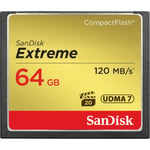 Carte memoire Compact Flash Extreme Pro 64GB - SANDISK - 120Mbps