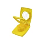 Fackelmann 41897 coupe œuf 2 en 1 jaune, coupe œufs durs, gadget cuisine, coupe œufs, gadget cuisine pratique, accessoire cuisine, tranche oeuf, Plastique, Jaune, 14 x 11 x 4 cm