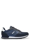 BOSS Mens Parkour-L Runn Mixed-Material Trainers with Branded Side Panel Size 11 Dark Blue