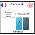 Vitre Arrière Cache Batterie Iphone XR Bleu Logo