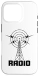 Coque pour iPhone 16 Pro Tour radio rétro - Radio jambon et écouteur ondes courtes