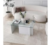 Sohvapöytä ESCAPE 40x105 cm valkoinen/läpinäkyvä