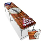 Set table de beer pong Backspin en bois compartiment réfrigéré 6 balles 100 gobelets