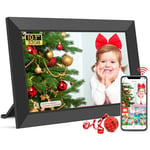 Frameo 10.1Pouces Cadre Photo Numérique WiFi, Mémoire Iinterne de 32 Go avec Écran Tactile HD 1280 * 800 IPS,Rotation Automatique,Configuration Facile et Partage de Photos ou de Vidéos Via Frameo