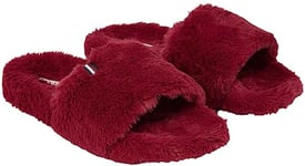 Tommy Hilfiger Femme Chaussons Fur Home Slipper Slide Duveteux, Rouge (Rouge), 35/36 EU