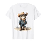 Black Cat in Cowboy Boots T-Shirt