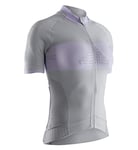 X-BIONIC Women Invent 4.0 Bike Race Zip Short Sleeve Shirt - Dolomite Grey/Magnolia Purple, X-Large