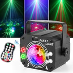 Nauotk Lumière Disco 4 en 1 avec Télécommande, Lampe de Scène Contrôlée par Musique et Commande Vocale, Lumiere Soirée avec Stroboscope, Boule Disco Câble USB de 2M pour Halloween,Noël,Karaoké, Fête