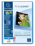 Exacompta - Réf. 5742E - Carton de 10 Protège-documents Kreacover Chromaline - 40 pochettes cristal lisse - 80 vues - pour A4 - dim 24 x 32 cm - couverture en polypro semi-rigide - bleu