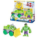 SPIDEY AND HIS AMAZING FRIENDS Marvel Hulk Smash Truck Set, Action Figure with Vehicle and Accessory, Preschool Toys, Grün