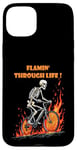 iPhone 15 Plus Funny skeleton bike ride Going through hell Biker skeleton Case