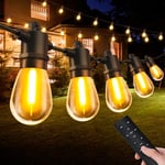 Guirlande Lumineuse Exterieur Jardin Led - 7,5M Extérieur Guirlandes Guinguette Lampe avec Télécommande 8+1 Ampoules 3 Modes IP65 Étanche pour Terrasse Balcon Mariage Parasol Pergola Décoration