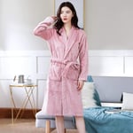 Hommes Vêtements De Nuit Chauds Peignoir De Bain Corail Couples Flanelle Peignoir Pyjamas Nuit Robe De Chambre Femmes Mariée Robe M Pinkstripey724 Livraison Gratuite