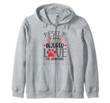 Rescue Save Love, Animal Rescue Dog Cat Lovers Zip Hoodie