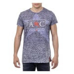 Andrew Charles By Andy Hilfiger Mens T-Shirt Short Sleeves Round Neck Blue LEVI - Size Medium