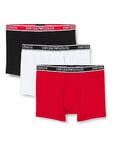 Emporio Armani Men's 3-Pack Core Logoband Boxer Shorts, White/Black/Red, M (Pack of 3)