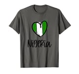 Nigeria Heart Artwork Kawaii African Minimal Nigerian Gift T-Shirt