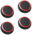 Capuchon De Remplacement Pr Joystick De Manette [4 Pack] Silicone Étui Protection De Pouce Pr Manettes Ps4 / Ps3 | Xbox One/One S | Xbox 360 | Nintendo 4 Capuchons De Controller (Noir/Rouge)