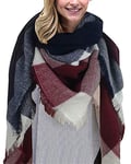 heekpek Écharpe Chale Femme Cachemire Imitation Chaud Automne Hiver Grand Plaid Tissu Glands Foulard (Rouge)