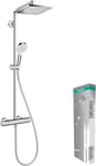 hansgrohe Crometta E - Colonne de douche économie d'eau (EcoSmart) avec mitigeur thermostatique, douche pluie (240 x.[G35]