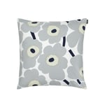 Marimekko - Pieni unikko kuddfodral 50x50 cm gray sand dark blue - Prydnadskuddar och kuddfodral - Grå