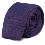 New Luxury Mens Plain Purple Woven Tie Necktie Solid Knitted Skinny Solid