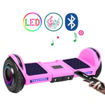 QINGMM Hoverboard,with Bluetooth Speaker And LED Lights Self-Balancing Car,8" All Terrain Intelligent Electric Scooter,for Kids And Adults,pink